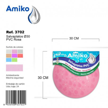 Salvaplatos PVC Translucido Circular 30cm Transparente Amiko