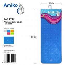 Alfombra Baño PVC Translucido 36x97cm Transparente Amiko