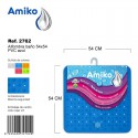Alfombra Baño PVC Translucido 54x54cm Azul Amiko