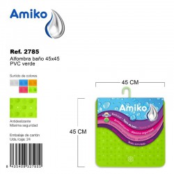 Alfombra Baño PVC Translucido 45x45cm Rosa Amiko