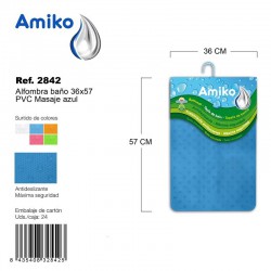 Alfombra Baño PVC Masaje 36x57cm Transparente Amiko