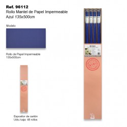 Rollo Mantel de Papel Impermeable 135x500cm Azul SINI
