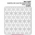 MANTEL DE HULE EN ROLLO ORLY MOD. 82162F PLATA NAVIDAD