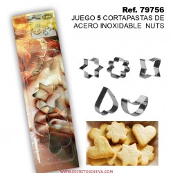JUEGO DE 5 CORTAPASTAS DE ACERO INOX NUTS