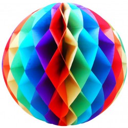 Bola de Papel Arcoiris con forma de panel de Abeja