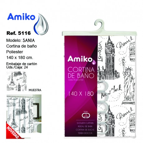 Amiko Cortina BAÑO Poliester Mod. Sania (240, 200)