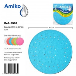 Salvaplatos Circular 30cm Azul Amiko